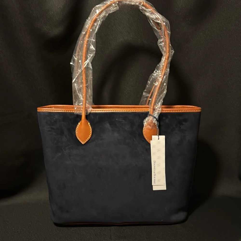 Navy Suede Tote - Picture 2 of 7